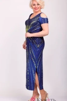 Платье Camelia 1748 василёк с салатовым