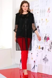 Кардиган ЮРС 17-724 черный блуза+кардиган