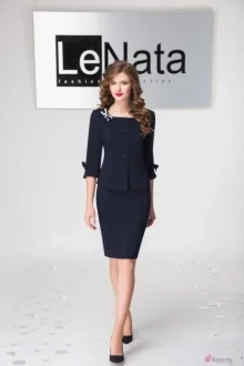 Юбочный костюм LeNata 21757 т.синий