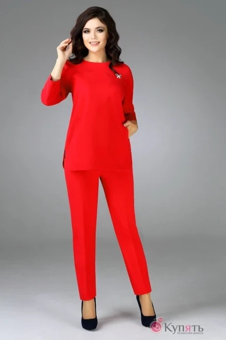 Брючный костюм ЮРС 15-525-1 красный #1