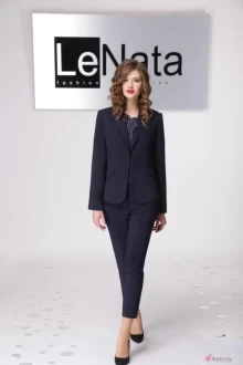 Брючный костюм LeNata 31796 т.синий/синий
