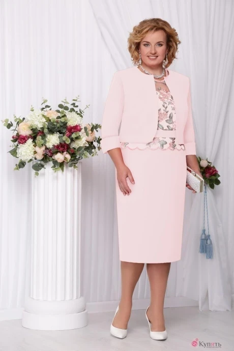 Юбочный костюм Нинель Шик 2101 пудра #1