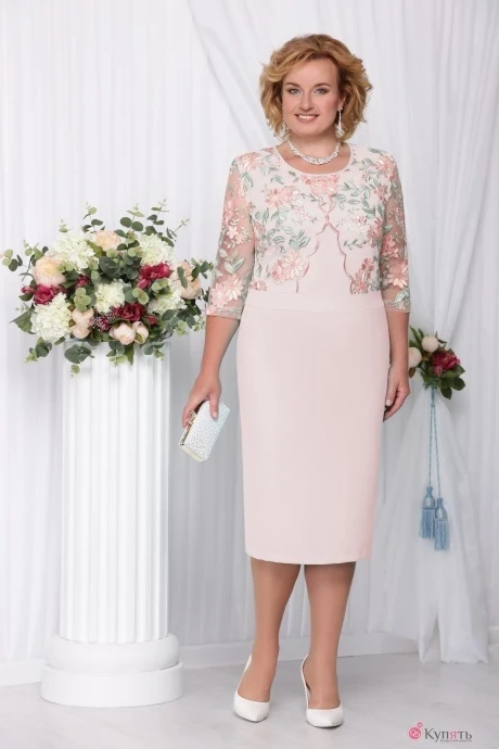 Платье Нинель Шик 2102 пудра #1