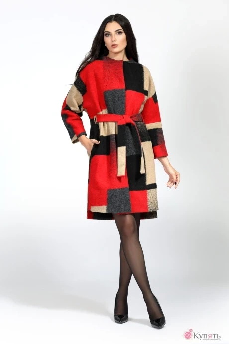 Пальто Bazalini 2871 красно-черный #1