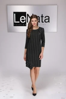 Платье LeNata 11803 черный в полоску