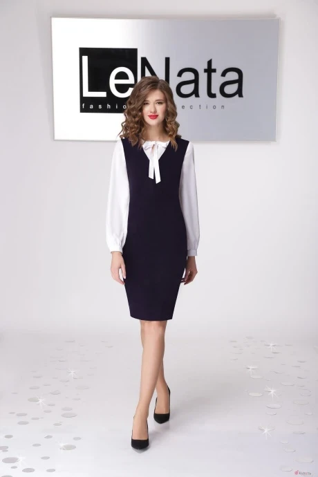 Сарафан LeNata 21794-1 т.син с бел.бл. #1