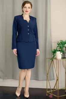 Юбочный костюм ЮРС 17-254-1 т.синий