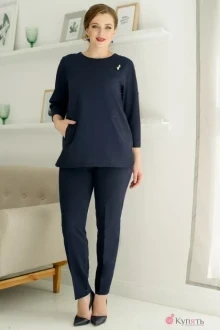 Брючный костюм ЮРС 15-525-4 темно-синий