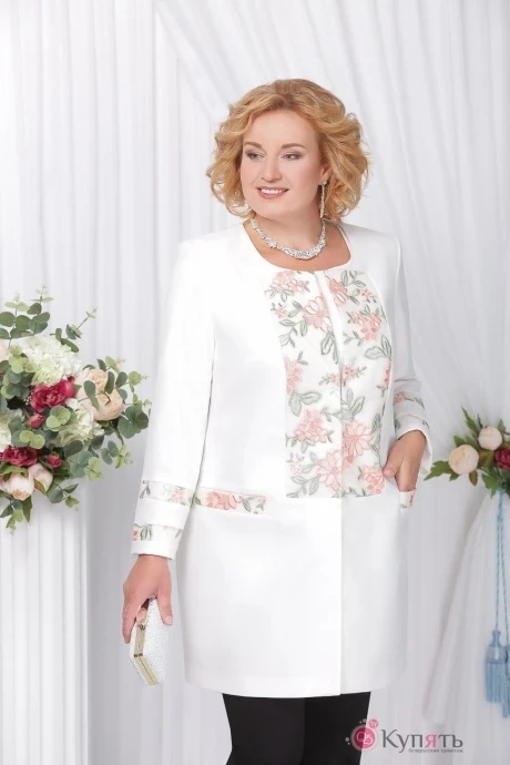 Жакет (пиджак) Нинель Шик 5561 белый #1