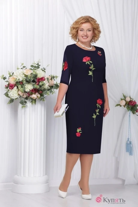 Платье Нинель Шик 5553 тёмно-синий #1