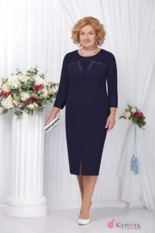 Платье Нинель Шик 5557 тёмно-синий