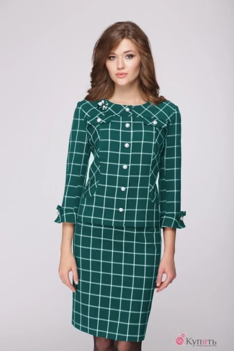 Юбочный костюм Ладис Лайн 838 изумруд #1