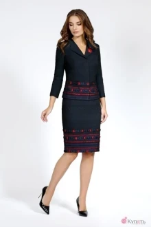 Юбка Bazalini 2910 синий с красным дизайном