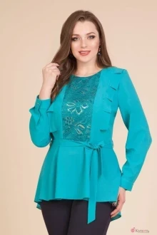 Блузка, туника, рубашка Лилиана 596 бирюза