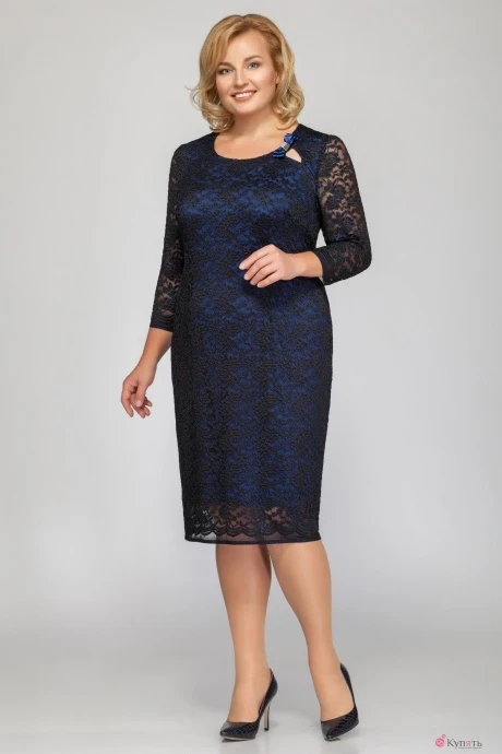Платье ЛаКона 924 черный с синим #1