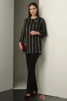 Брючный костюм Lissana 3237 черно-серый