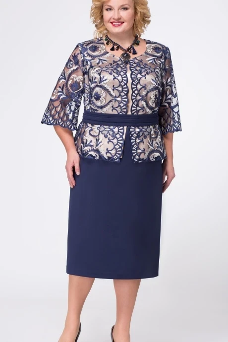 Платье УТИЛЬ AIRA style 517 т.синий #1