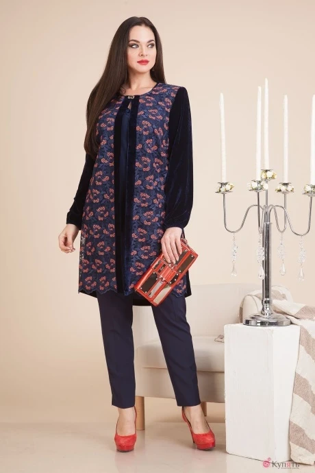 Брючный костюм Лилиана 602В рябина красный #1