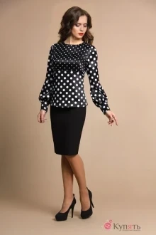 Юбочный костюм ALANI COLLECTION 652 черный в горох
