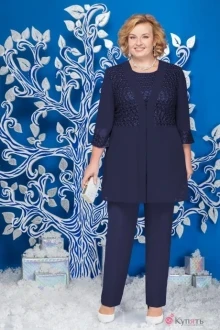 Брючный костюм Нинель Шик 2128 тёмно-синий