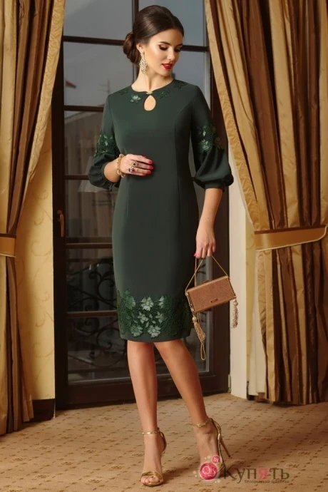 Платье Lissana 3247 зеленая сосна #1