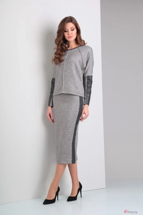 Юбочный костюм Diamant 1244 серый/серая вставка #1