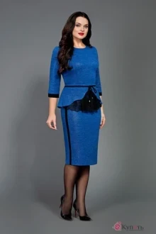 Юбочный костюм Ольга Стиль С435 синий