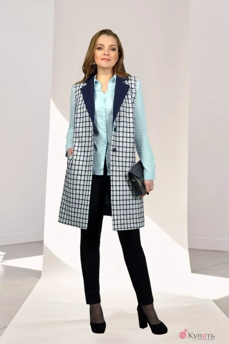 Жилетка Мишель Стиль 672 белая клетка #1