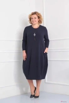 Платье Algranda 2866-2 темно-синий без украшения