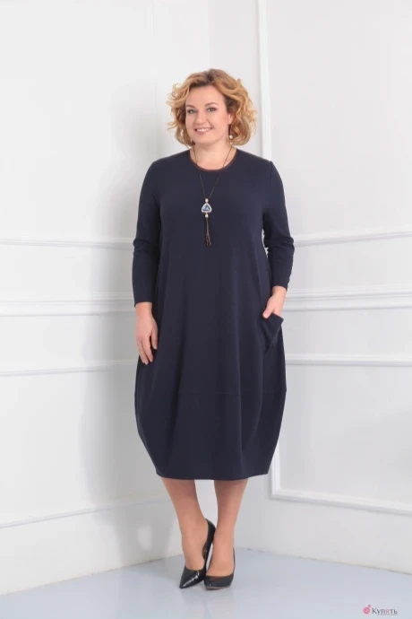 Платье Algranda 2866-2 темно-синий без украшения #1