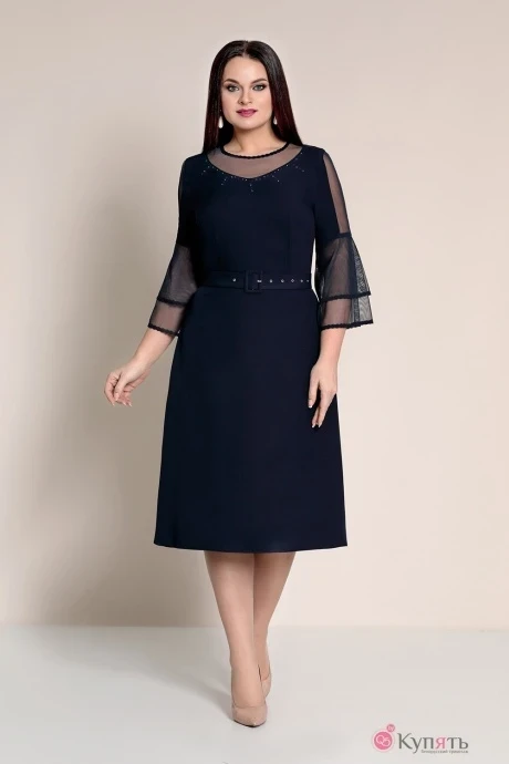 Платье Ольга Стиль С460 т.синий #1