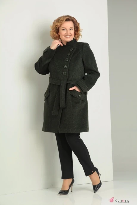 Пальто Diamant 1207 темно-зеленый #1