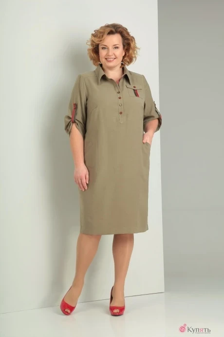 Платье Diamant 1275 хаки #1
