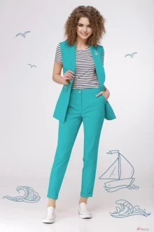 Брючный костюм LeNata 31700 бирюза