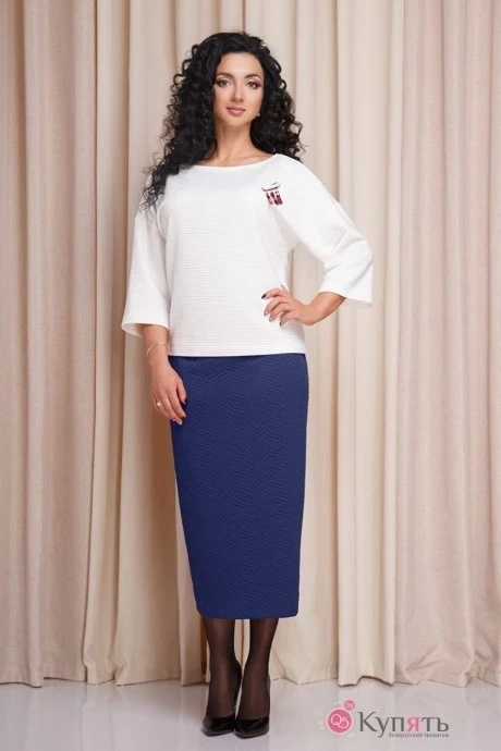 Юбочный костюм Anastasia 158 синий/молочный #1