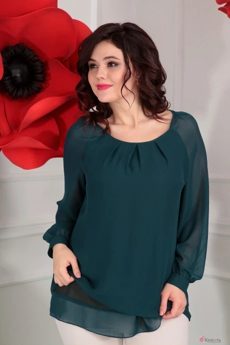 Блузка, туника, рубашка Мода-Юрс 2359 малахит #1