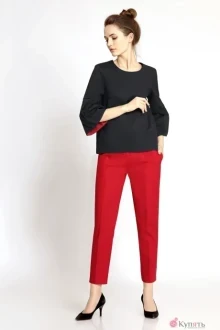 Брючный костюм УТИЛЬ PiRS 343 красные брюки/чернильно-синий блузон