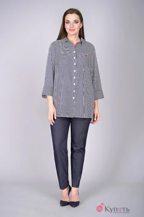 Брючный костюм Fantazia Mod 3047 темно-синяя частая полоска #1