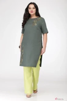 Брючный костюм MALI 708 малахит/салатовый