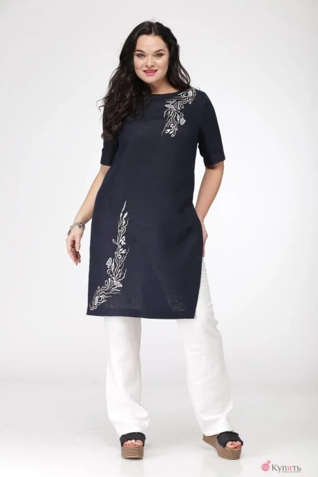 Брючный костюм MALI 708 синий/белый #1