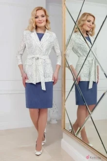 Юбочный костюм Azzara 467 джинс/молоко