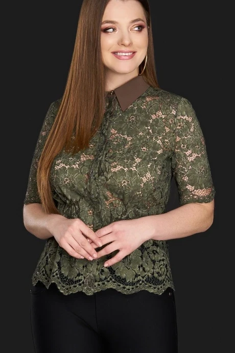 Блузка, туника, рубашка DILIA 0106 хаки #1