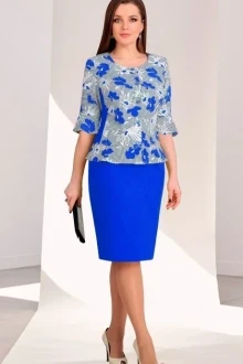 Юбочный костюм Мишель Стиль 692 синий