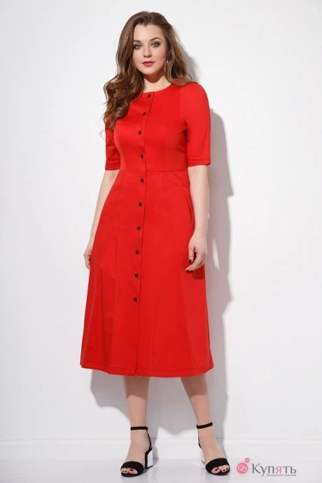 Платье Anna Majewska 1101 красный без пояса #1