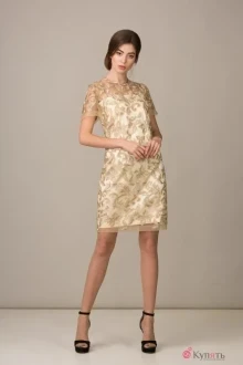 Платье Rosheli 451 золотистый с молочным