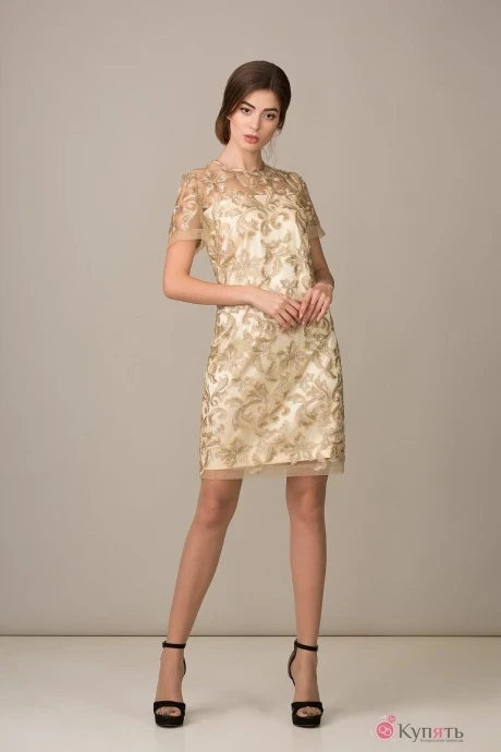 Платье Rosheli 451 золотистый с молочным #1