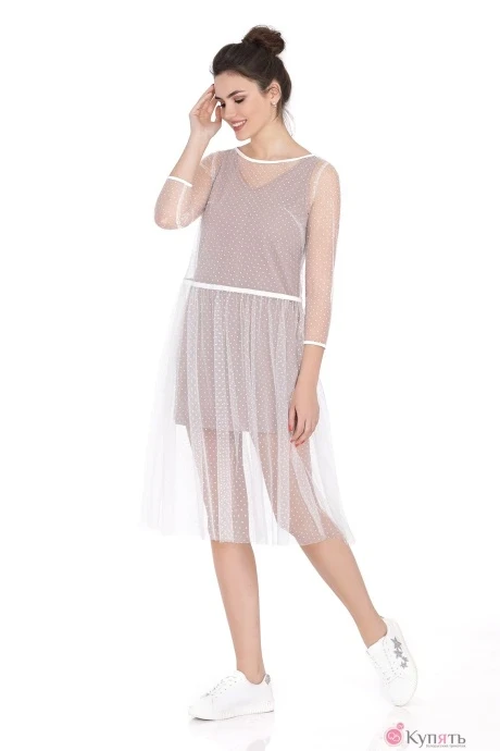 Платье УТИЛЬ PiRS 384 беж с молочной сеткой #1