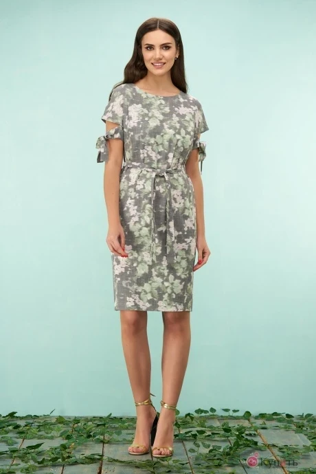 Платье Bazalini 3105 серо-салатовый #1