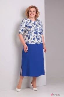 Юбочный костюм Diamant 1297 васильковые цветы