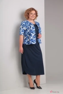 Юбочный костюм Diamant 1290 комплект василёк+темно-синий